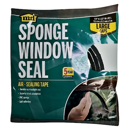 M-D Building Products M-D Building Products Black Sponge Rubber Weather Stripping Tape For Doors and Windows 120 in. L X 0 06619